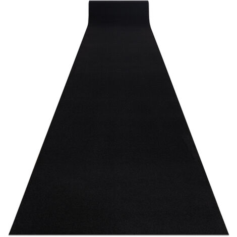 RUGSX Läufer Antirutsch RUMBA einfarbig schwarz 60 cm black 60x180 cm