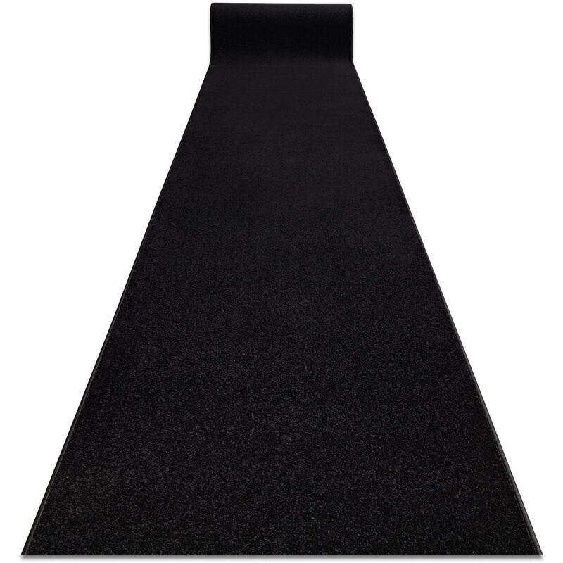 Rugsx - Läufer KARMEL Glatt, einfarbig schwarz 100 cm Schwarz 100x390 cm