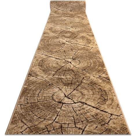 RUGSX Läufer KARMEL Tronko Baum Holz Nuss 70 cm beige 70x250 cm