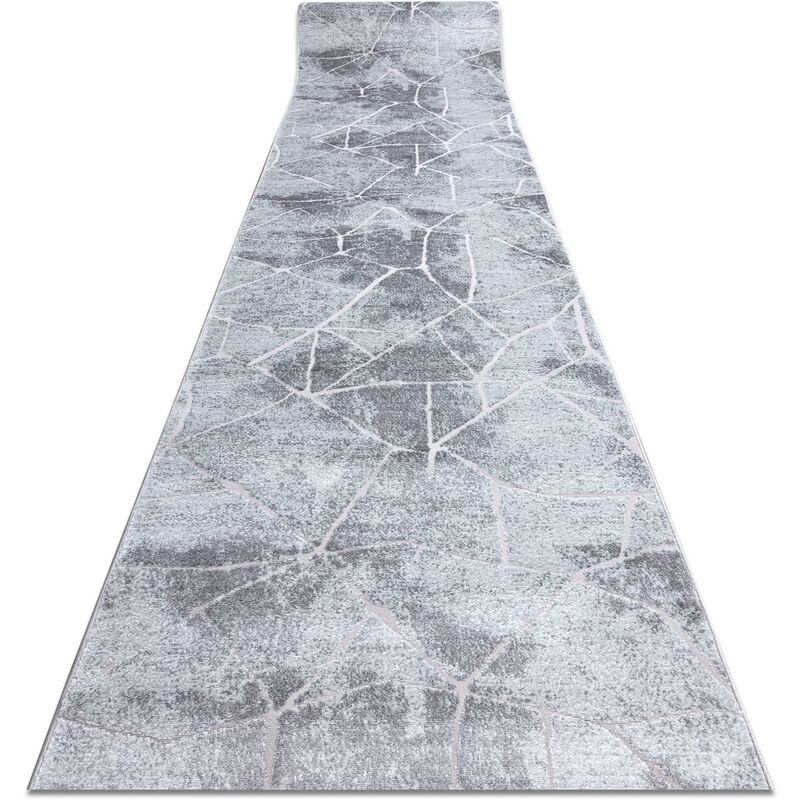 Rugsx - Läufer Strukturell MEFE 2783 Marmor zwei Ebenen aus Vlies grau 90 cm Grau und Silbertönen 90x510 cm