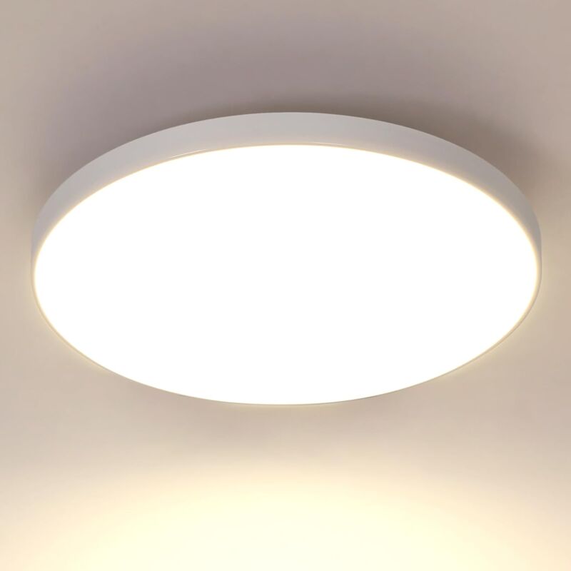 Plafonnier led 24W, Blanc Luminaire Plafonnier Salle de Bain 2700LM 4000K, Moderne Rond Lampe de Plafond pour Chambre à Coucher Cuisine Intérieur,