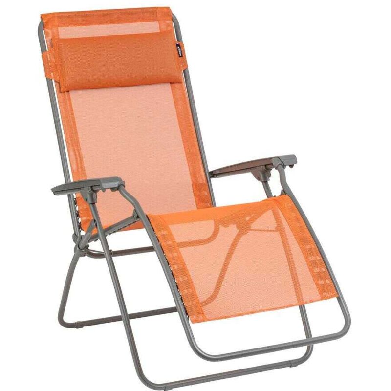 Fauteuil Relax Transat Jardin - Chaise Longue Zéro Gravité - Rclip - Batyline® Iso - Orange Clementine - Lafuma Mobilier
