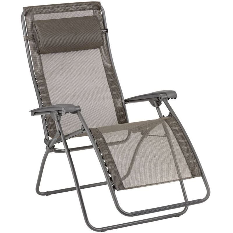 Fauteuil Relax Jardin - Chaise Longue Zéro Gravité - Rsxa Clip - Batyline® Iso - Marron Graphite - Lafuma Mobilier