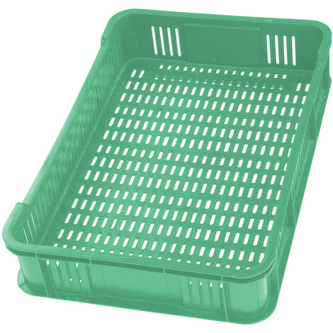 Lagerkiste 59cm x 39,5cm x 11cm Obst- und Gemüsekasten stapelbar 10kg in grün
