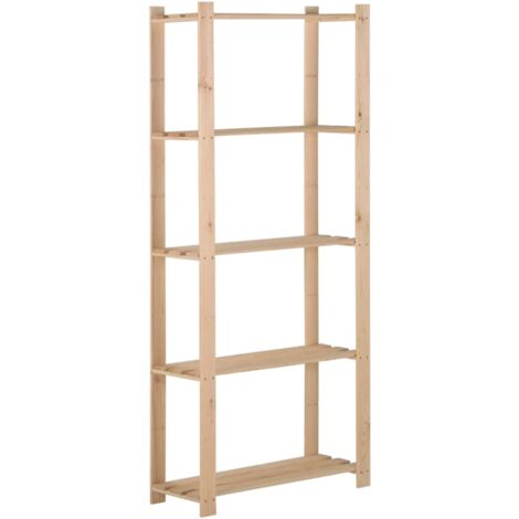 Lagerregal mit 5 Böden 80x28,5x170 cm Massivholz Kiefer vidaXL