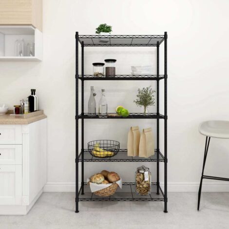 Lagerregal mit 5 Böden 90x35x180 cm Schwarz 250 kg vidaXL211615
