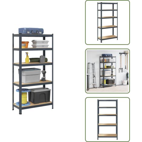 VidaXL Schwerlastregal Mit Rollen - 5 Böden 250kg Tragkraft Schwarz