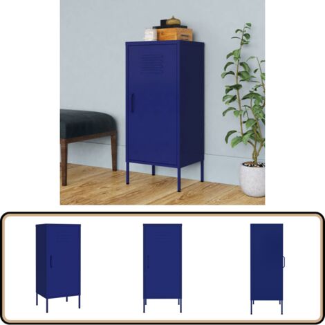 Lagerschrank Marineblau 42,5x35x101,5 cm Stahl - Schreibtischschubladen - Metallregal - Garderobenschrank - Wohnzimmermöbel - Regal Blau