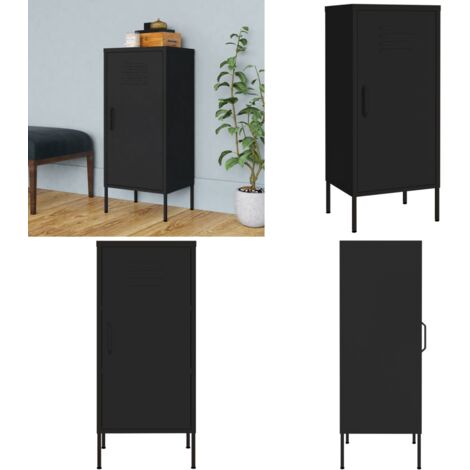 Lagerschrank Schwarz 42,5x35x101,5 cm Stahl - Schreibtisch - Regal - Metallregal - Stauraum - Garderobe - Home & Living
