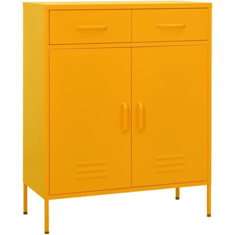 Lagerschrank Senfgelb 80x35x101,5 cm Stahl vidaXL