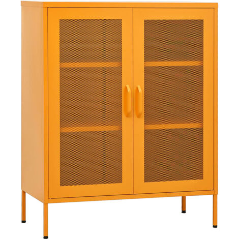 Lagerschrank Senfgelb 80x35x101,5 cm Stahl vidaXL