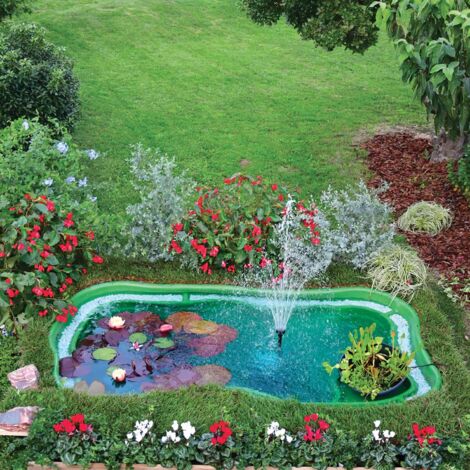 Laghetto Artificiale da Giardino 235x140x60 cm in Polietilene 1000 Litri Verde