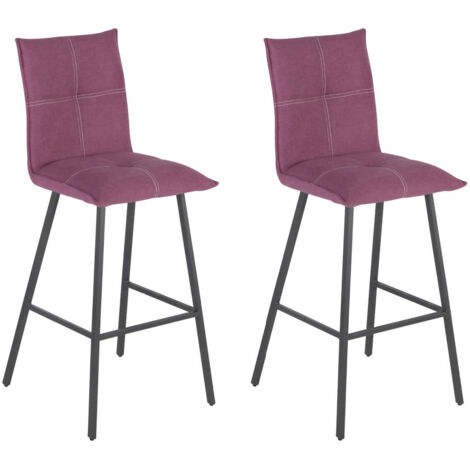 LAGOS - Lot de 2 Tabourets Violets Assise H76cm