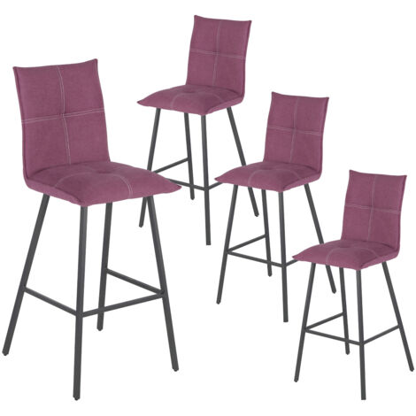 LAGOS - Lot de 4 Tabourets Violets Hauteur H65cm