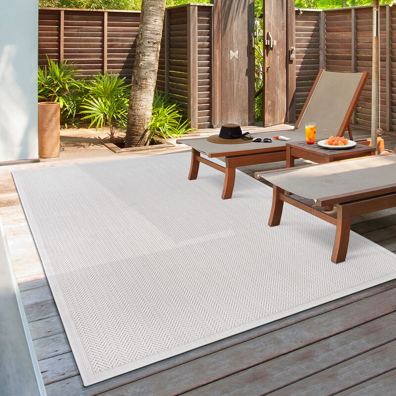 The Carpet - Lagos tapis extérieur robuste plat uv terrasse crème