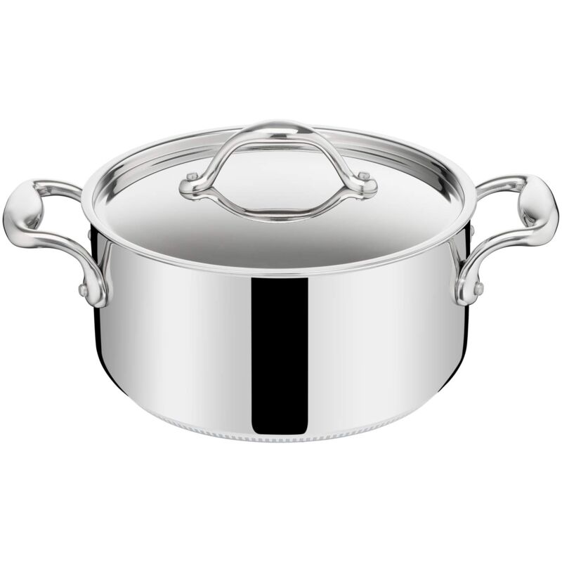 Lagostina - Accademia Lagofusion Casseruola Fonda 2 Maniglie con Coperchio, Acciaio Inox 18/10 ø 24 cm, Pentola Induzione, Gas e Forno, Finitura