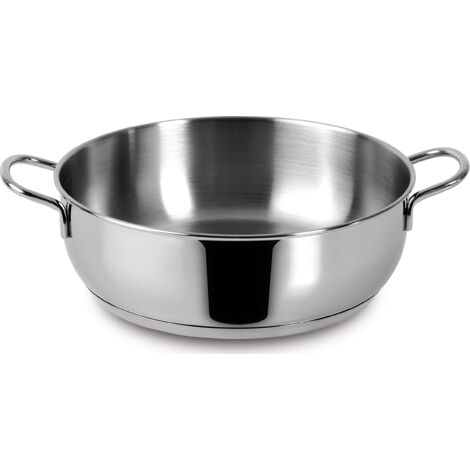 Lagostina Every Casseruola Semifonda Ø 24 cm in Acciaio Inox 18/10 con Fondo Lagoseal Plus, Esterno Satinato e Ampie Manicature, Adatta a Tutte le Fonti di Calore, Inclusa Induzione