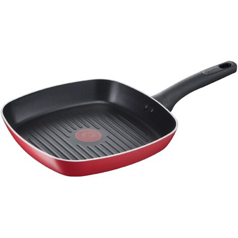 Lagostina Grill Antiaderente in Alluminio 26x26 cm, Induzione, Gas e Forno, con Indicatore Cottura Thermo-Signal, Rivestimento Titanium Easy, Manico Ergonomico in Bakelite