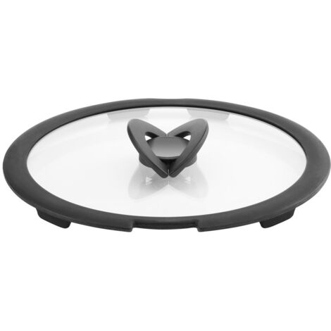 Lagostina Ingenio 010244060124 Deckel Rund Schwarz, Transparent