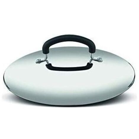 Lagostina Pratica Coperchio in Acciaio Inox 18-10 Grigio e Nero Diametro 22cm