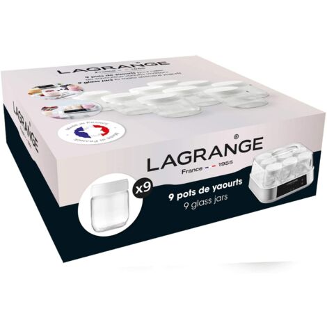 Lagrange Glasbehälter für Joghurtmaschine im 9er-Set