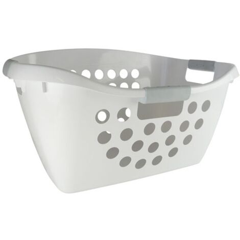LAGUELLE - Corbeille à linge bimatière 50L - blanc
