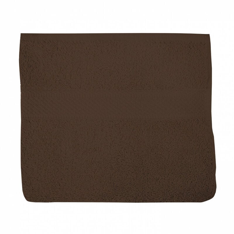 serviette de toilette en coton 500 gr/m2 50x90 cm lagune brun, par soleil d'ocre - marron