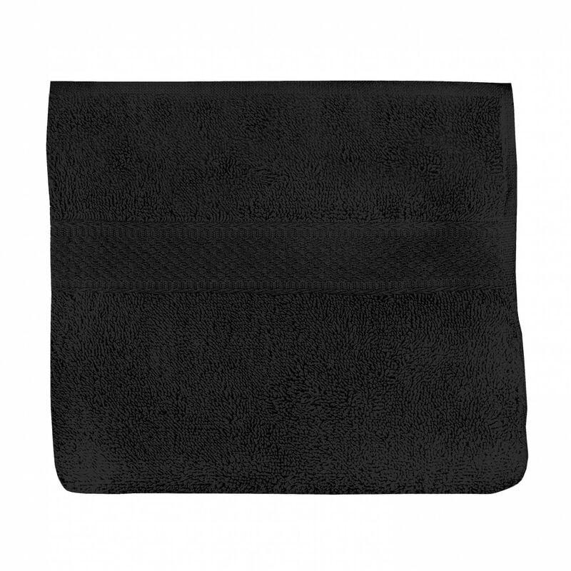 soleil d ocre - serviette de toilette en coton 500 gr/m2 50x90 cm lagune noir, par soleil d'ocre - noir