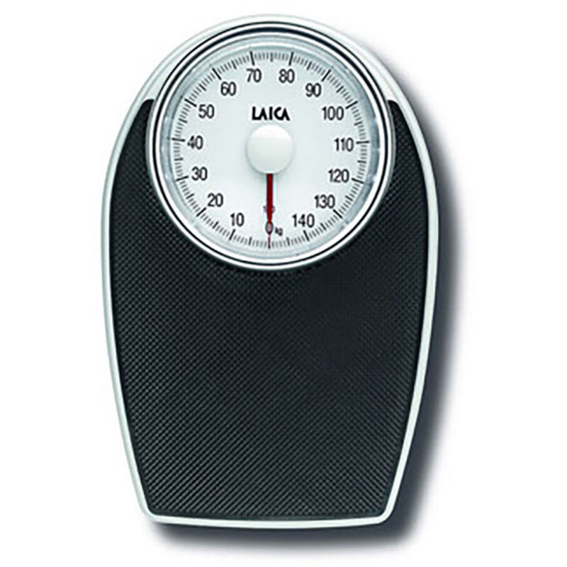 Pèse-personne analogique (supporte jusqu'à 150 kg) avec base antidérapante en acier et caoutchouc