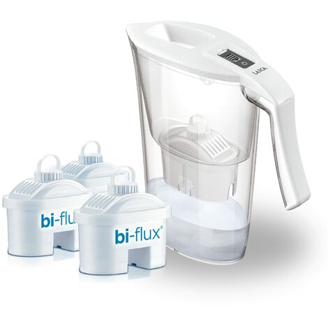 Laica Kit Convenienza J9082 - 1 Caraffa Filtrante Carmen Laica, Bianco con 3 Cartucce filtranti Bi-Flux, fino a 450 L/3 Mesi dAcqua