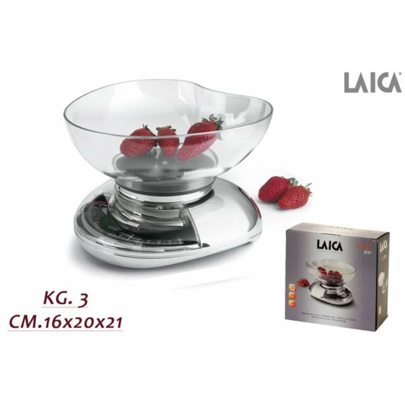 Laica - Bilancia Cucina Analogica 3kg-20gr Cromo