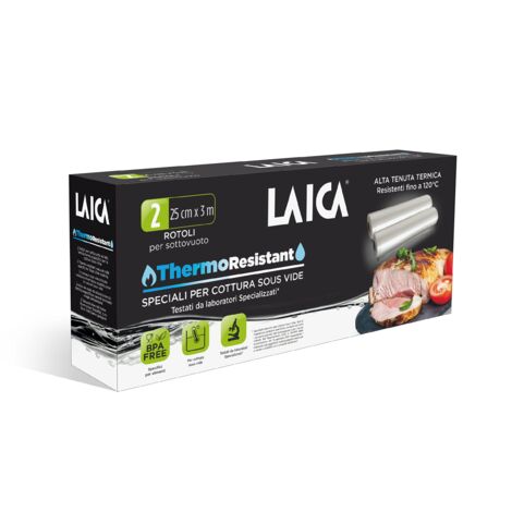 Laica TR2000 Rotoli Sottovuoto per Cottura Sous Vide e Conservazione Alimenti, Plastica