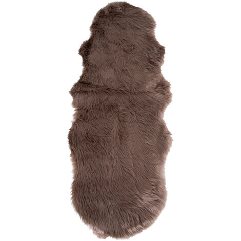 Laila Imitation peau de mouton 60x180 cm, teinte champignon.