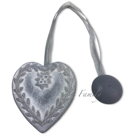 L'AIMANT S'ARRÊTE LE RIDEAU EN BOIS AIMANTS POUR LES RIDEAUX LEGATENDE COEUR SHABBY GRIS