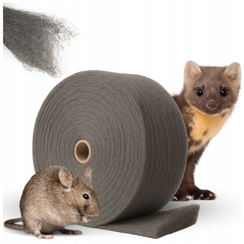 Laine d'acier 1kg – Protection contre rongeurs et souris – Barrière naturelle sans produits chimiques – Longueur 8-9m
