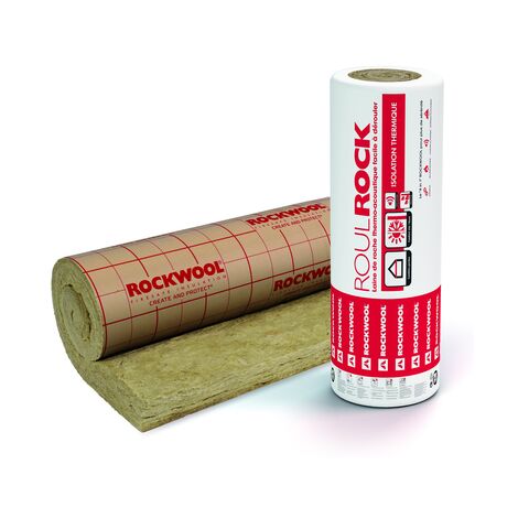 Laine de roche Roulrock kraft 100 mm – Dimensions 500x120 cm – Isolation combles perdus – Résistance thermique 2,50 (m².k/W) – Rockwool