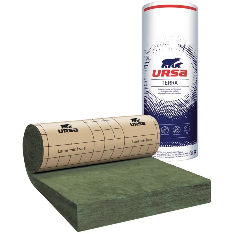 Laine de verre mrk 40 Revêtu, rouleau 6m², épaisseur 200mm, r 5.00