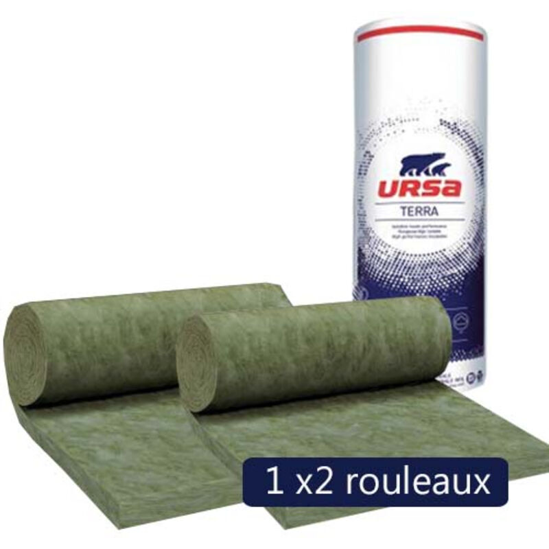 Un paquet de 2 rouleaux laine de verre non revêtue Ursa hometec 35 mob 150mm - 4,58m² - r 4.25