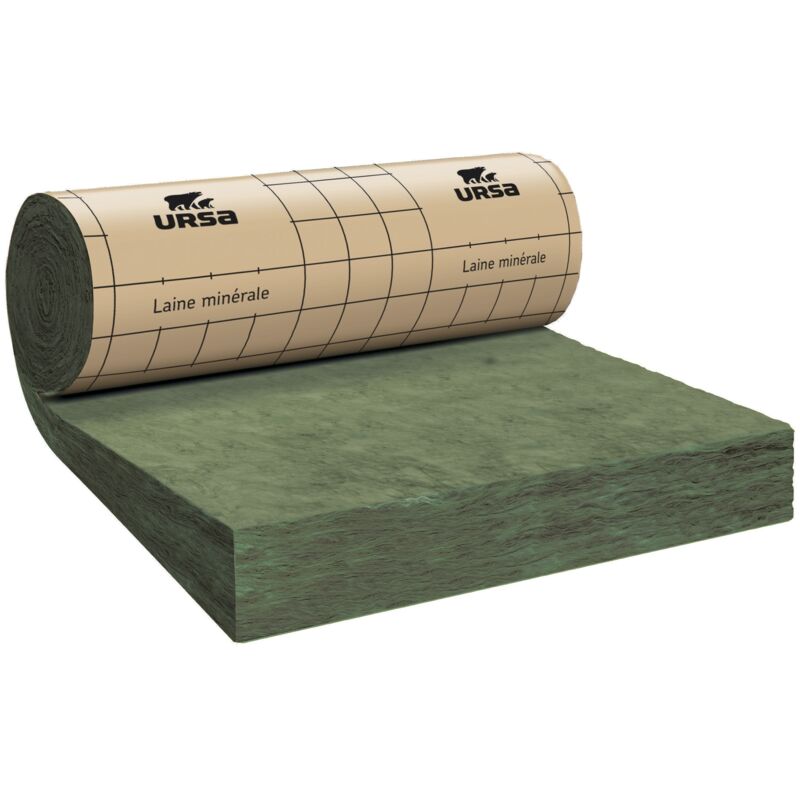 Rouleau laine de verre URSA MRK 40 TERRA revêtu kraft - Ep. 100mm - 10,20m² - R 2.50