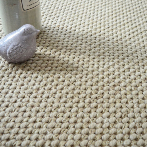 Laine et Sisal - Albury grosses boucles - Grège - Rouleau de 4m x 3m