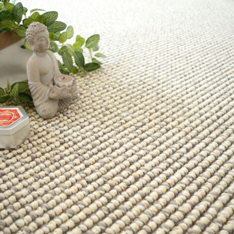 Laine et Sisal - Caloundra grosses boucles - Crème - Rouleau de 4m x 3m