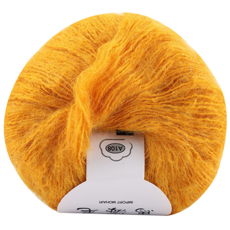 Laine Mohair Douce pour Tricot DIY - Fil à Crochet Écharpe Châle (Jaune)