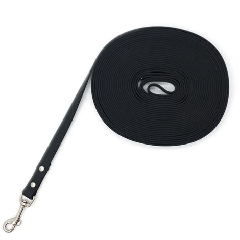 Laisse 10-50 FT pour chien solide et anti-nœuds, laisse confortable et robuste en 15 mètres, style rivet noir, idéale pour promenades sécurisées et durables.