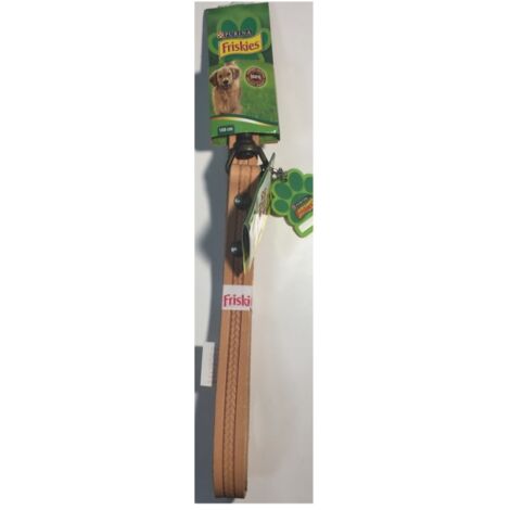 Laisse 100cm en Cuir Marron clair - QR-Code-Identität - Friskies Purina
