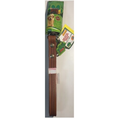 Laisse 100cm en Cuir Marron - QR-Code-Identität - Friskies Purina
