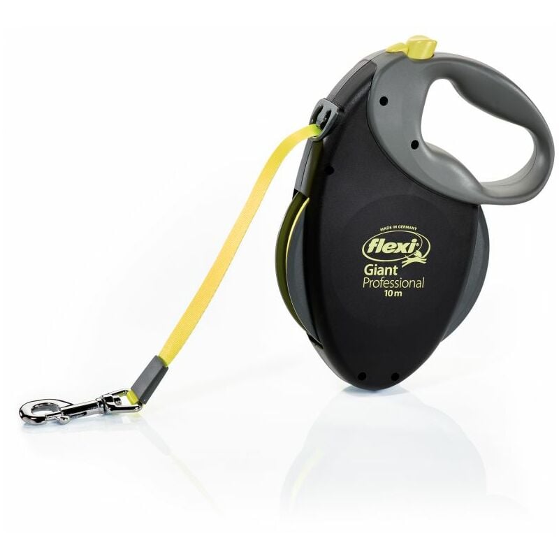 Flexi - Laisse Giant Professional Tape 10 m black/neon yellow GTP-210-S-NEO-16