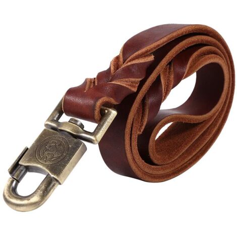 Laisse Chien en Cuir, Collier et Laisse Chien Cuir Souple en chaîne Animaux de Compagnie de Largeur 2,5 cm de Largeur B-raided 90/120/150 cm de Longueur Haute résistance(2.5 120CM)