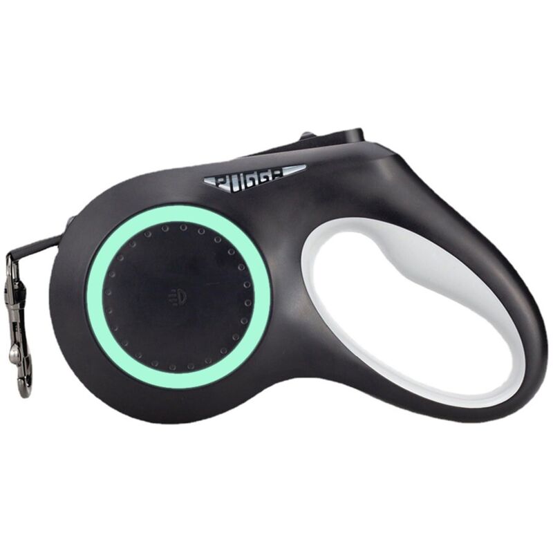 Laisse Chien Enrouleur 5m,Laisse Rétractable pour Chien avec Lampe de Poche LED et RGB,Ruban en Nylon Solide,Durable Laisses Rétractables Chiens,Un