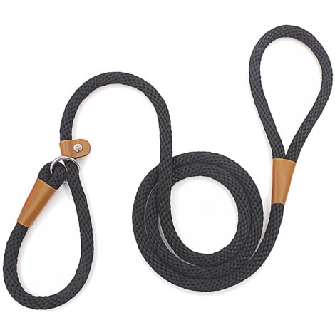Laisse coulissante pour chien avec mousqueton, corde tressée résistante pour l'entraînement des chiens, anti-traction, adaptée aux chiens de petite, moyenne et grande taille.(BR)