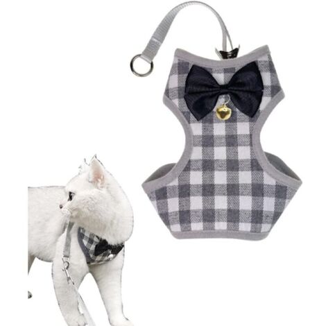 Laisse de chat de harnais de chat de 1pc, harnais réglable de chiot de preuve d'évasion/harnais de chat de preuve d'évasion, XS